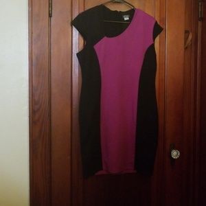 Black and pink body con dress